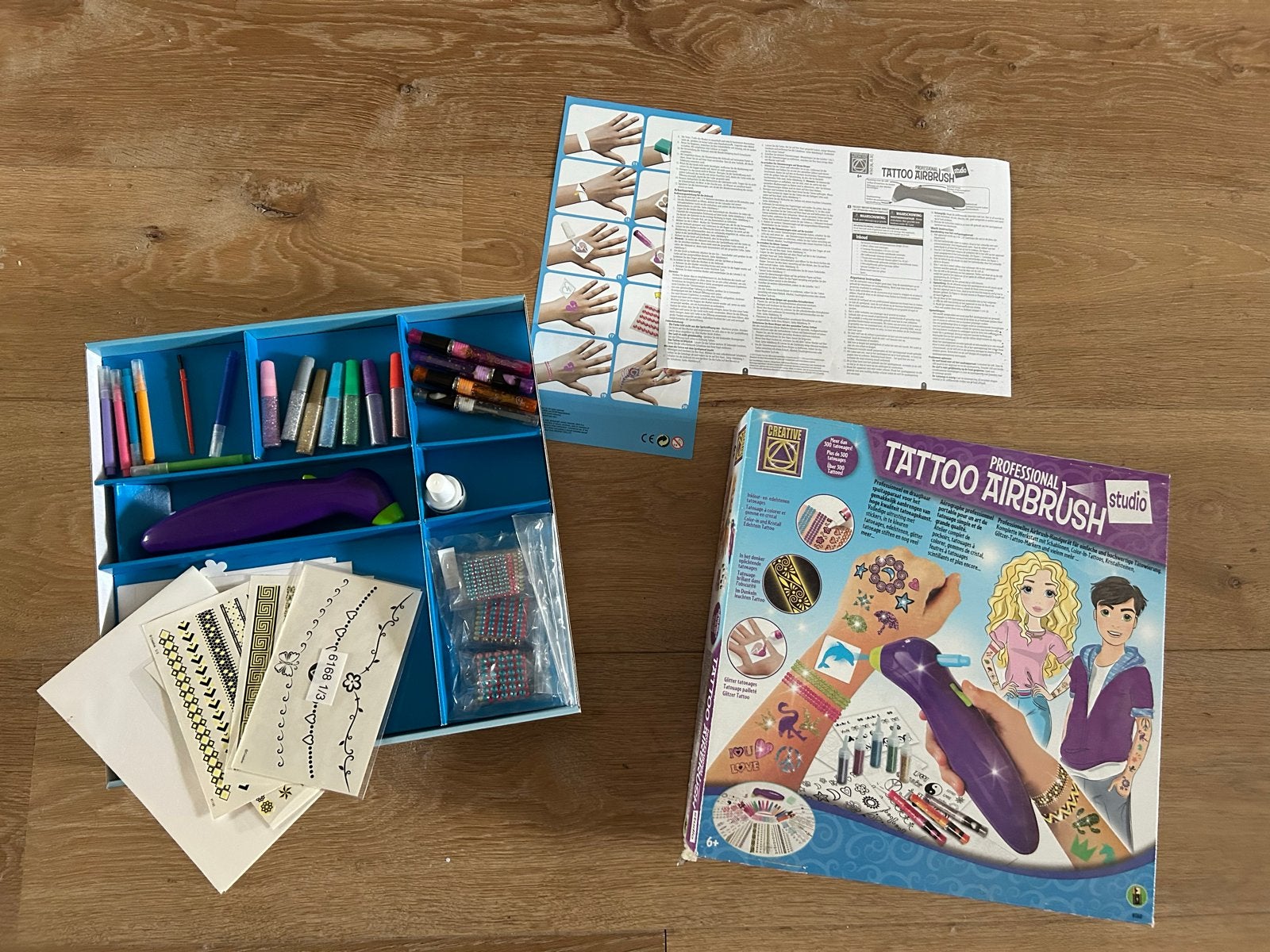 Professionele Tattoo Airbrush Studio Set, Kinderen en Baby's, Ophalen, Zo goed als nieuw, Knutselen