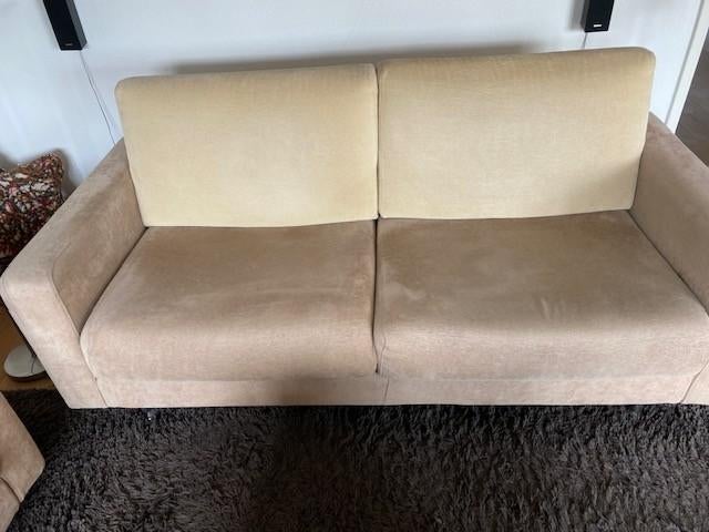 bankstel en  fauteuil en kleed en hokker, Ophalen, Gebruikt, Driepersoons, 75 tot 100 cm