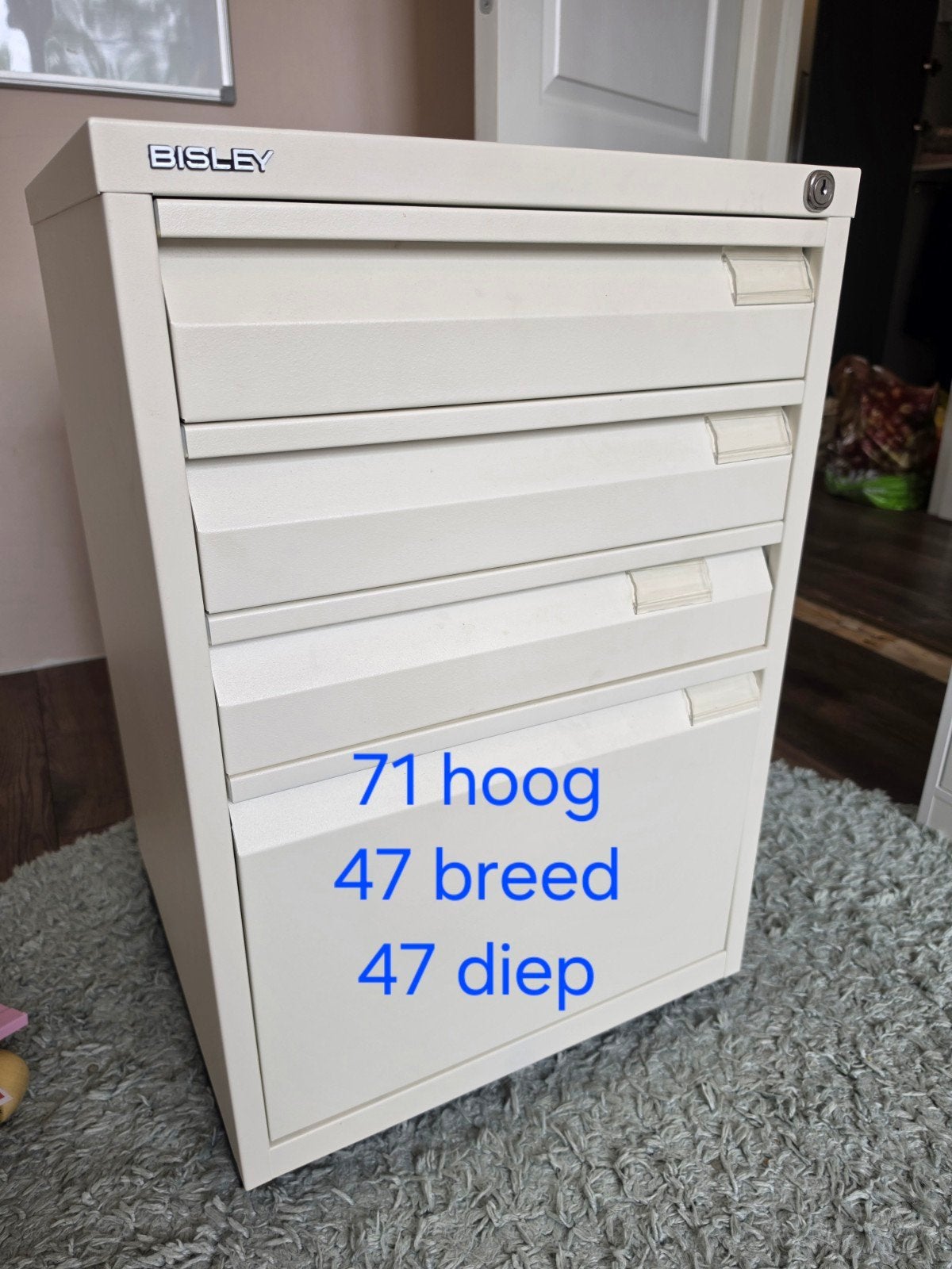 Bisley Archiefkast met 3 laden - Crème, Ophalen, Minder dan 50 cm, Zo goed als nieuw, Minder dan 100 cm
