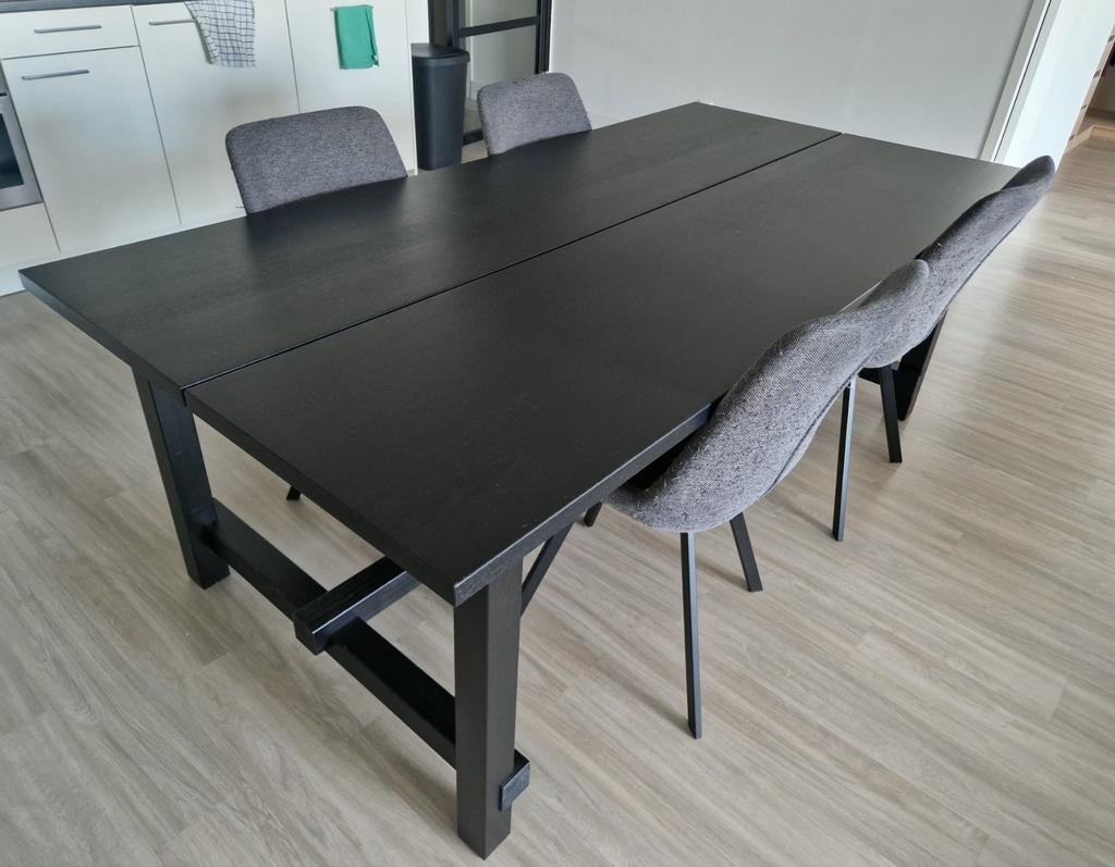 IKEA NORDVIKEN Eettafel + 4 JYSK HYGUM Stoelen, Ophalen of Verzenden, Rechthoekig, 200 cm of meer, 50 tot 100 cm
