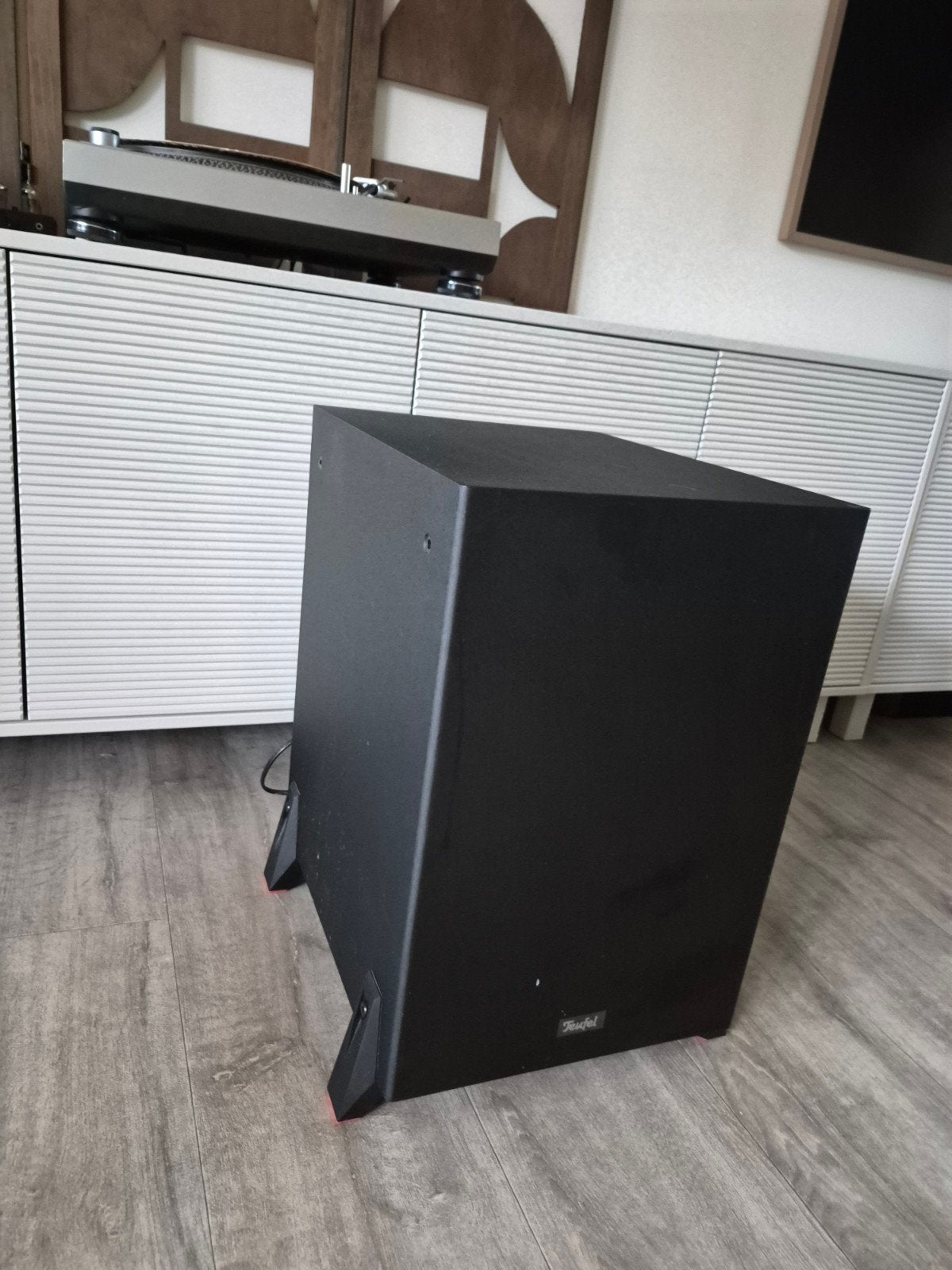 teufel actieve subwoofer incl kabel, Audio, Tv en Foto, Luidsprekers, Subwoofer, Inclusief kabels, Zo goed als nieuw, Ophalen