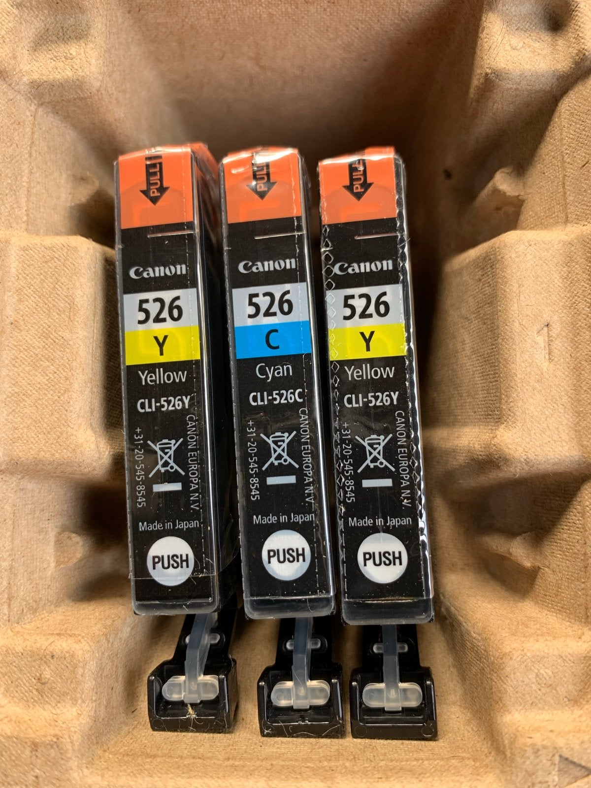 Canon CLI-526 Inktcartridges - Geel en Cyaan (3 stuks), Ophalen of Verzenden, Nieuw, Cartridge