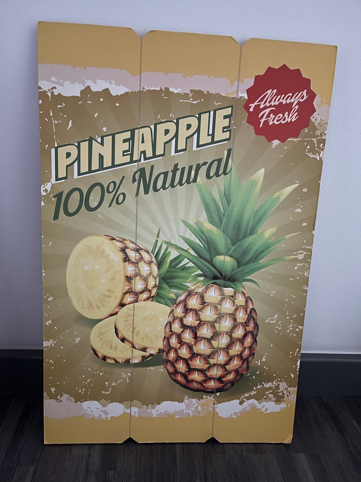 Decoratie panelen 38x58 cm - Ananas, Cactussen, Flamingo, Gebruikt, Hout, Meerkleurig, Ophalen of Verzenden