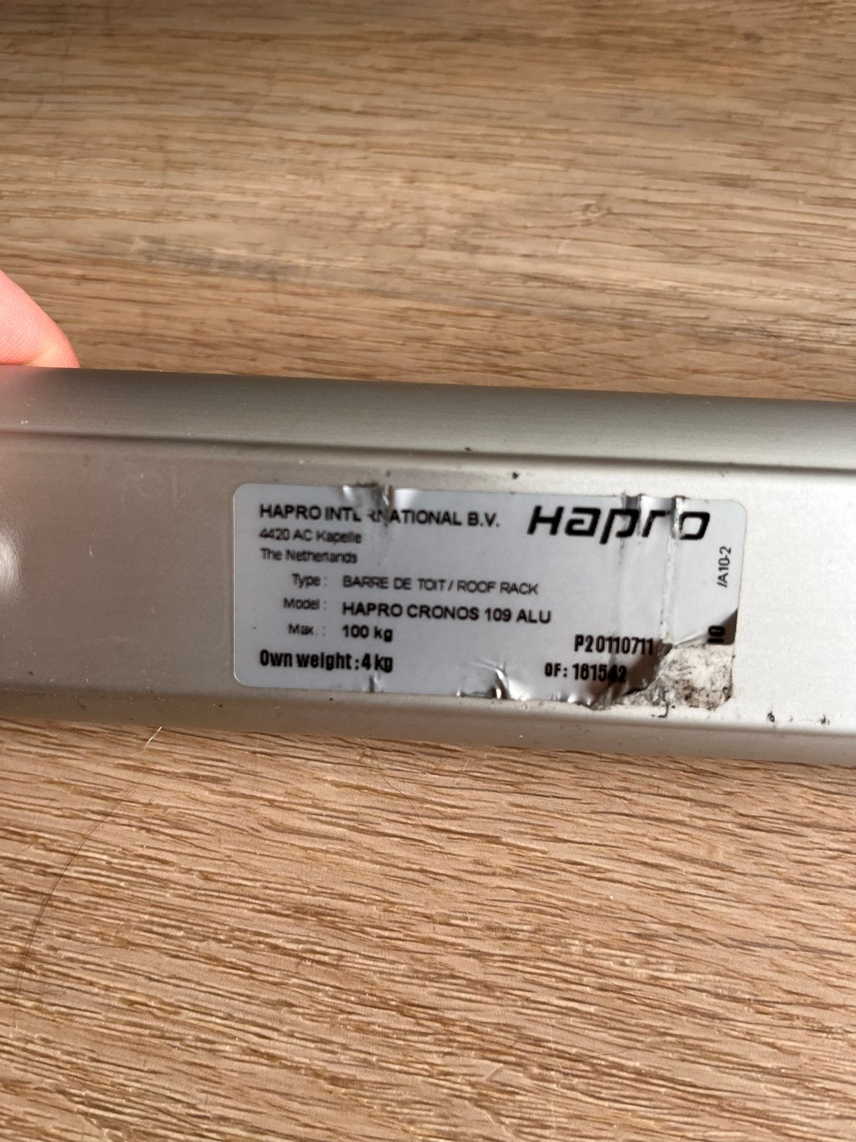 Dakdrager Hapro Cronos 109 aluminium, Auto diversen, Dakdragers, Ophalen, Gebruikt