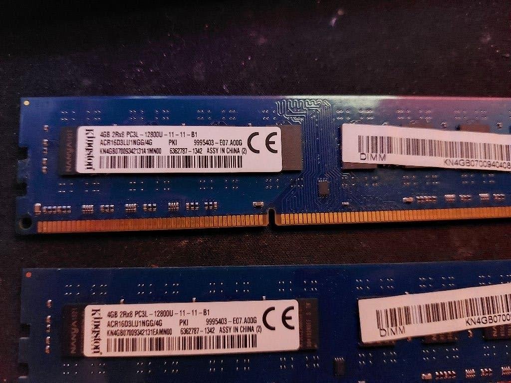 Kingston 8GB DDR3L Kit (2x 4GB) PC3L-12800U, Gebruikt, Kingston, 8 GB, DDR3