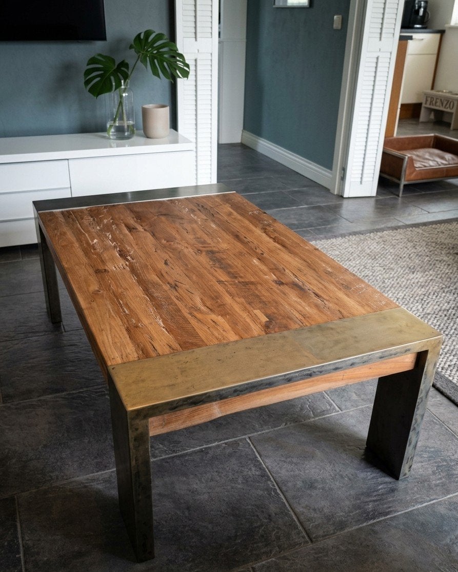 Novara Industriële Salontafel 135x75x45cm, Ophalen, Gebruikt, 50 tot 100 cm, Minder dan 50 cm