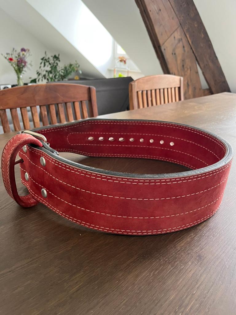 Leren gewichthefriem / powerlifting belt – goede staat, Ophalen of Verzenden, Gebruikt, Overige typen