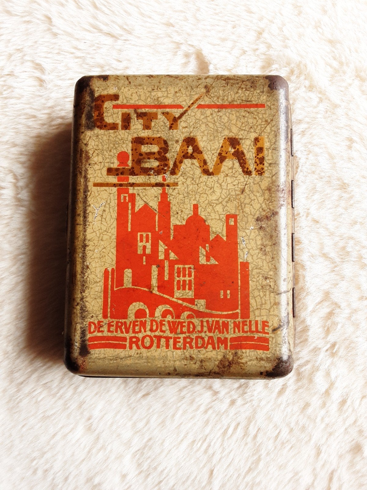 VAN NELLE TABAKS BLIKJE , CITY BAAI. C.A. 1925., Verzamelen, Ophalen of Verzenden, Gebruikt, Koffie, Van Nelle