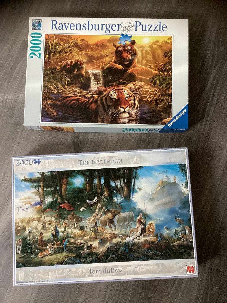 2x puzzel 2000 stukjes, Hobby en Vrije tijd, Denksport en Puzzels, Ophalen of Verzenden, Meer dan 1500 stukjes, Zo goed als nieuw