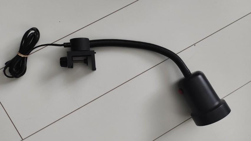 Vintage zwarte bureaulamp met klem, Ophalen of Verzenden, Gebruikt, Metaal, Minder dan 50 cm