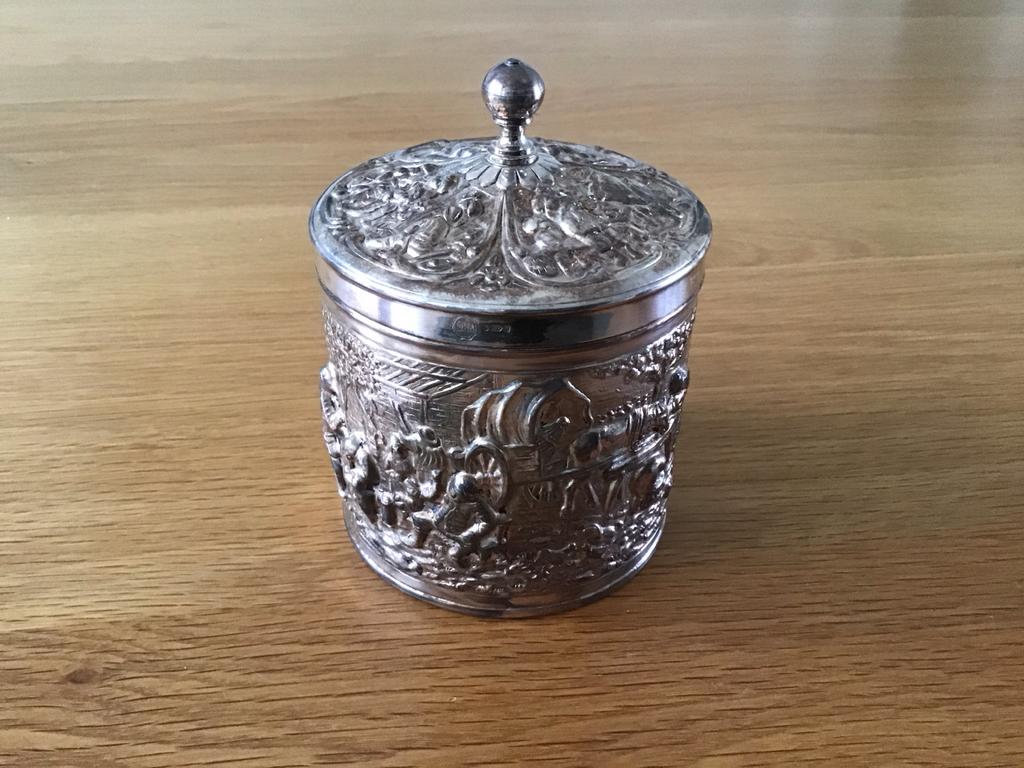 D.E. Theedoosje, Ophalen of Verzenden, Zilver