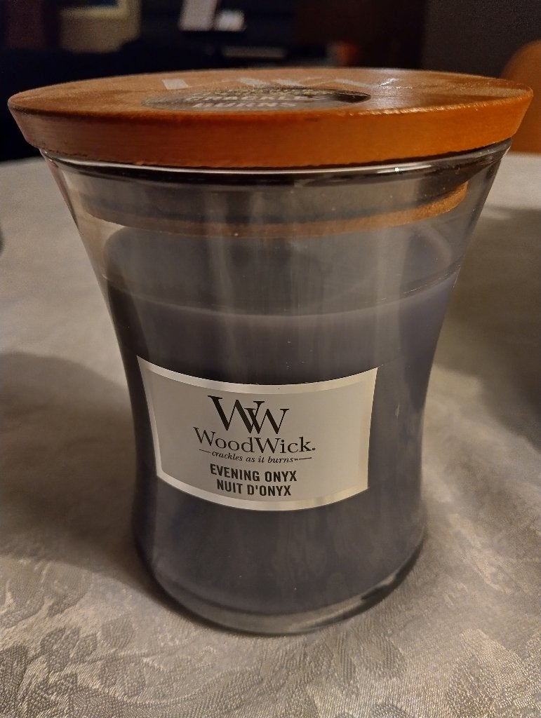 WoodWick Evening Onyx kaars - 275 g, Ophalen, Woodwick, Nieuw, Glas
