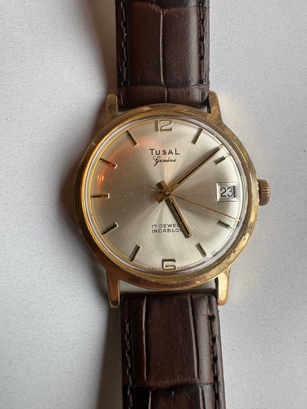 Tusal Genève Polshorloge - Vintage Horloge, Overige merken, Overige materialen, Polshorloge, Ophalen of Verzenden