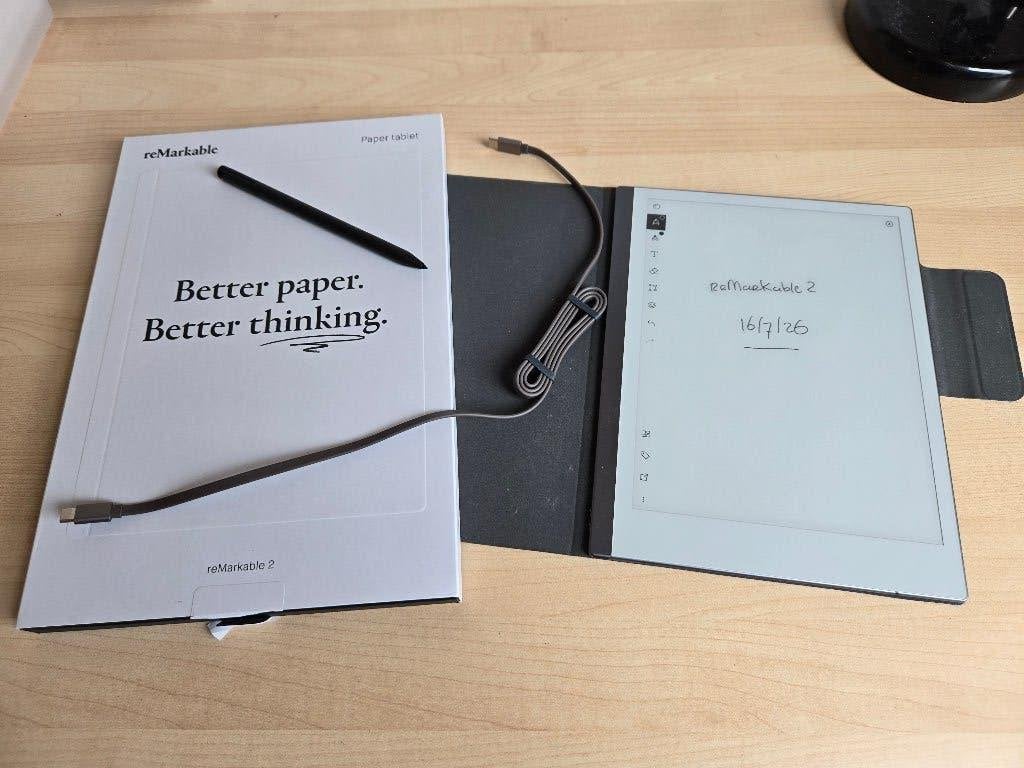 reMarkable 2 met Marker Plus en folio (ZhaoCo), Computers en Software, Tekentablets, Refurbished, Ophalen