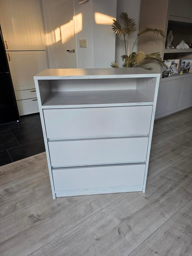 NIEUW Billund Jysk ladekast 71 B x 90 H beige travertin, Ophalen, Nieuw, 50 tot 100 cm, Minder dan 100 cm