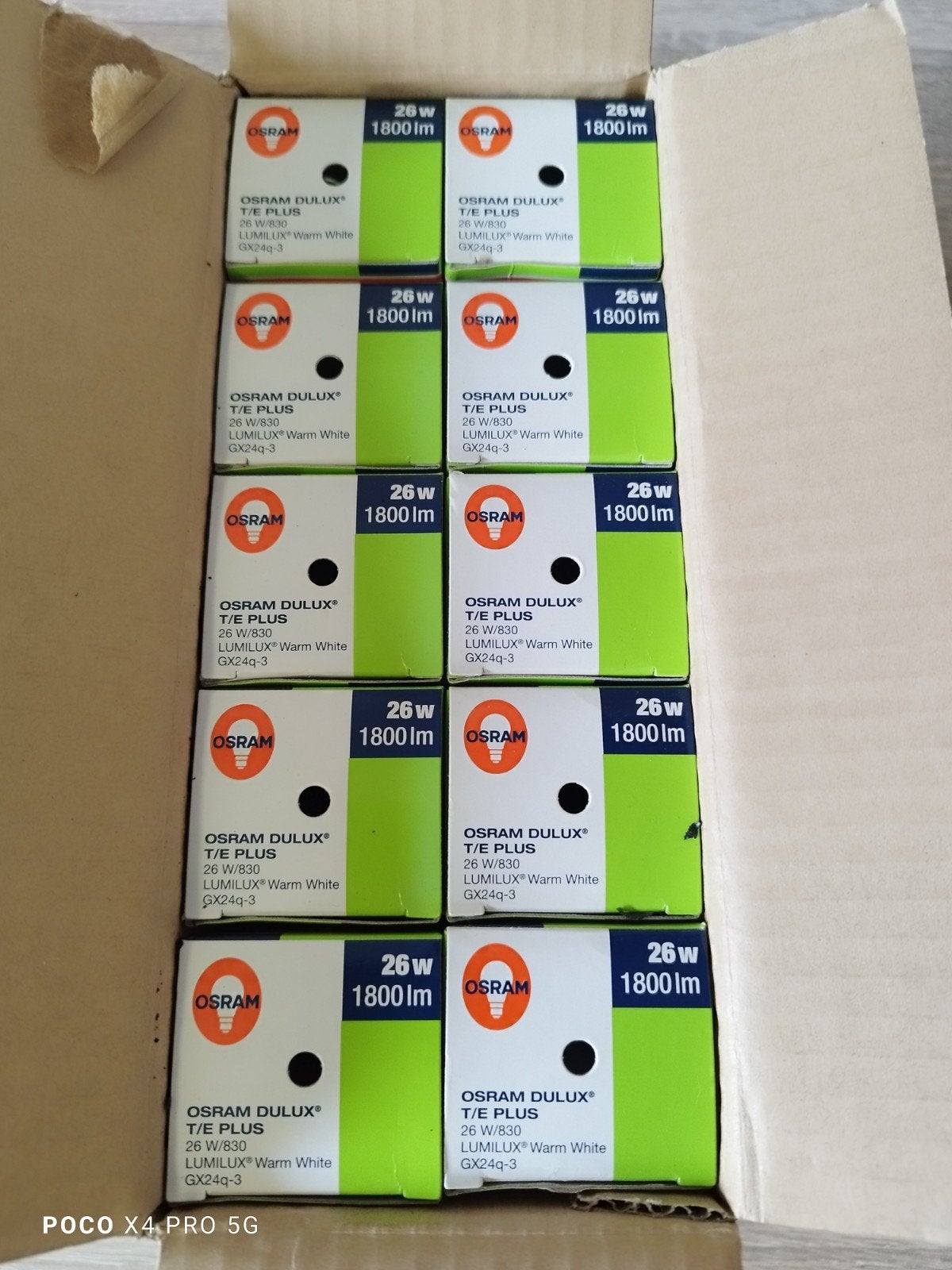 OSRAM DULUX T/E PLUS 26W/830 GX24q-3 Spaarlampen (10 stuks), 30 tot 60 watt, Osram, Nieuw, Overige fittingen