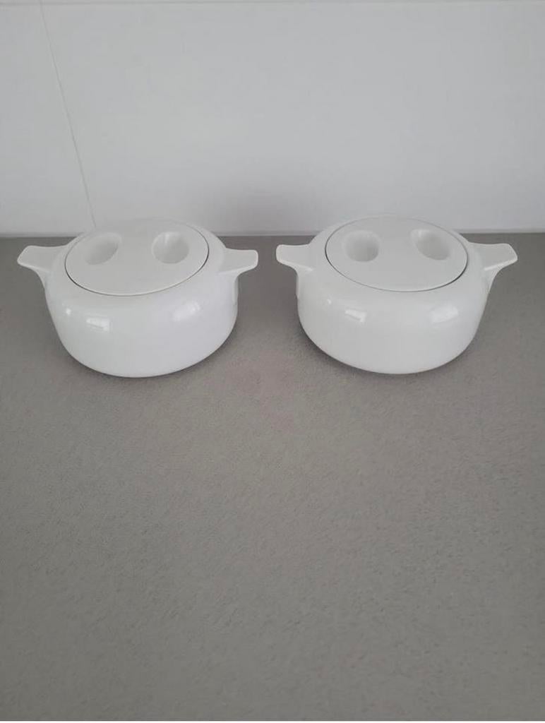 Twee Arzberg dekschalen wit - Perfect voor serveren/bewaren, Ophalen of Verzenden