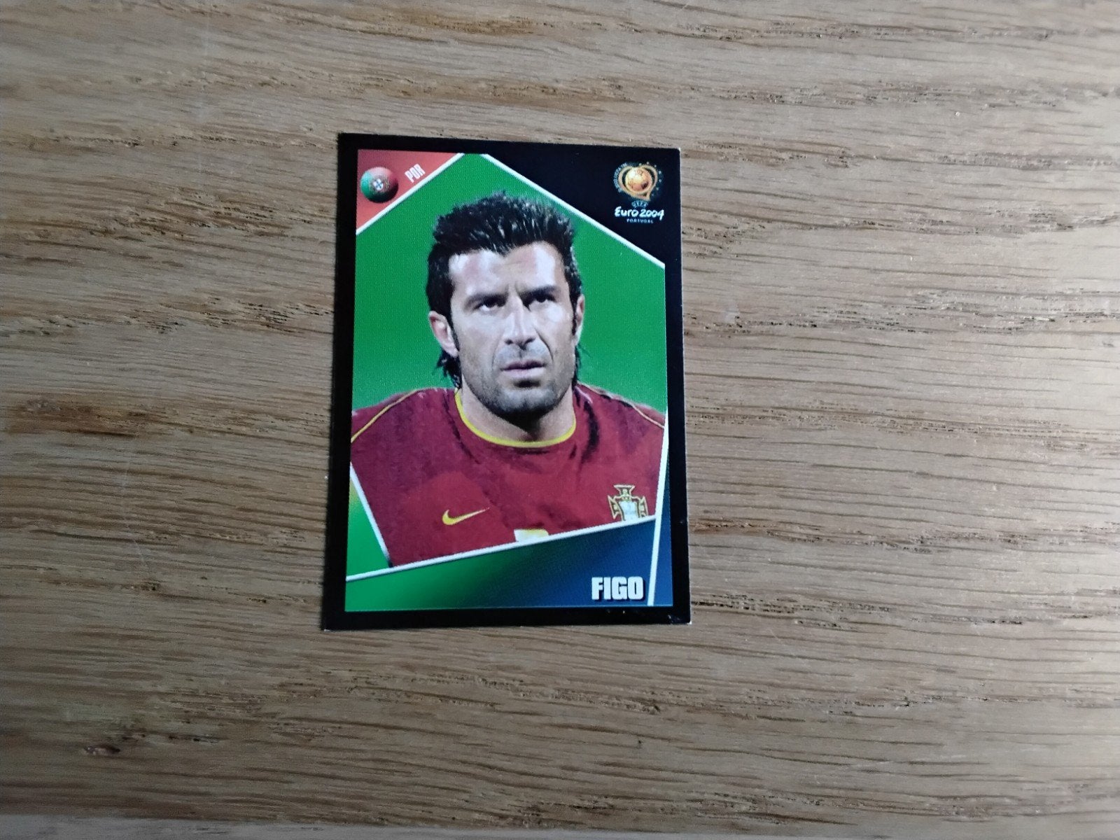 Panini sticker Luis Figo Portugal Euro 2004, Ophalen of Verzenden, Zo goed als nieuw, Poster, Plaatje of Sticker