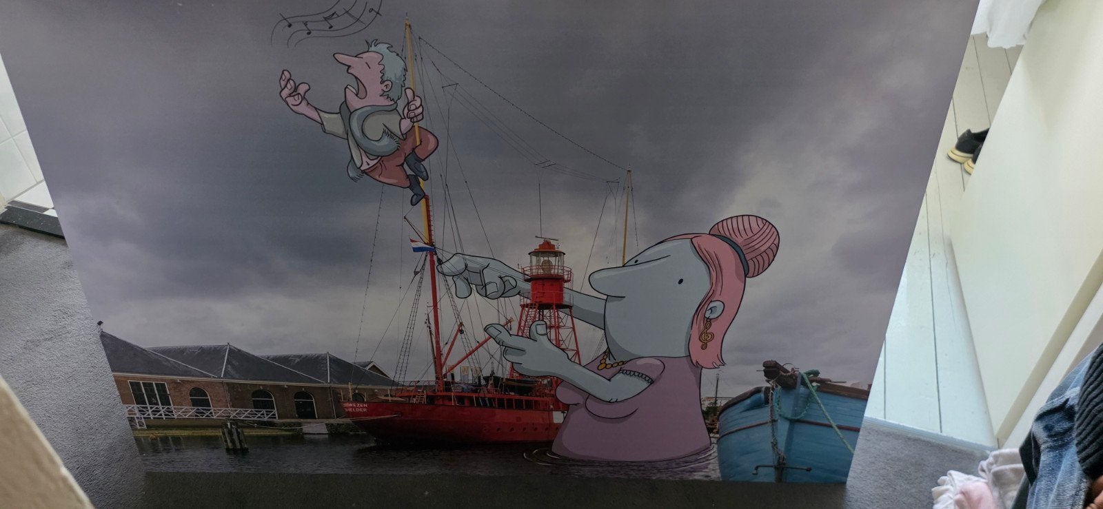 Lichtschip Texel met knipoog, Ophalen