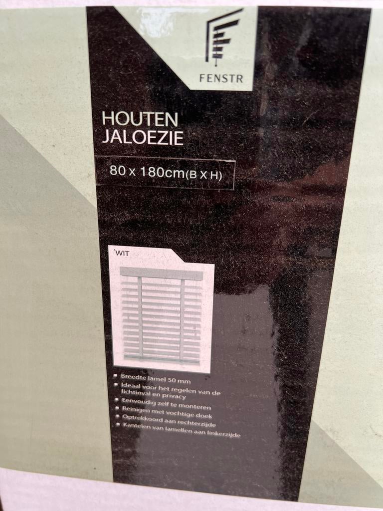 Houten jaloezie 80 bij 180 nieuw, Ophalen of Verzenden, Zo goed als nieuw