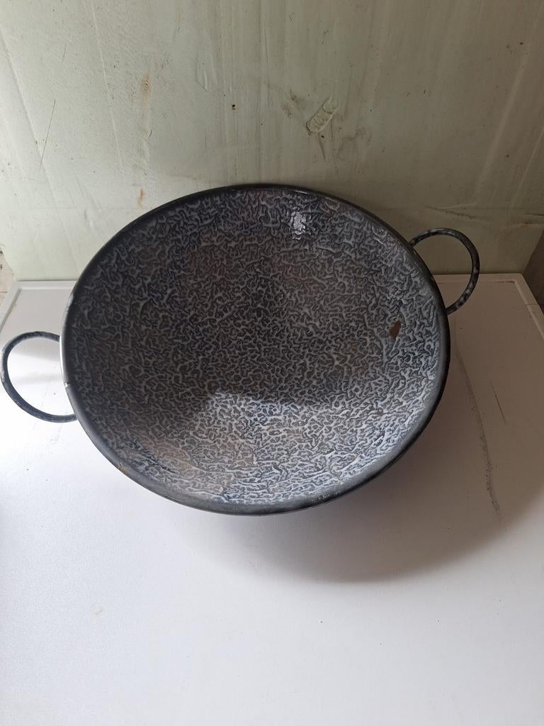 Wokpan grijsgewolkt - Gebruikt, Overige typen, Ophalen of Verzenden, Gebruikt, Grijs