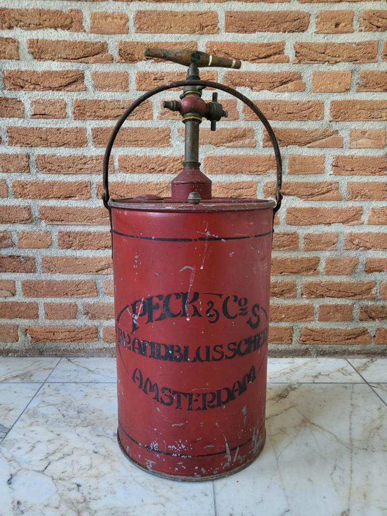 Antieke Brandblusser Peck & Co Amsterdam, Antiek en Kunst, Verzenden