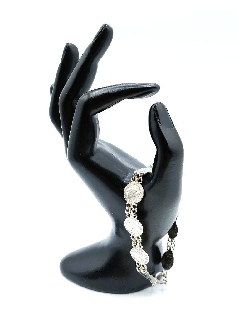Zilveren stuivertjes armband, Willem 3, 19,5 cm., Verzenden, Zilver