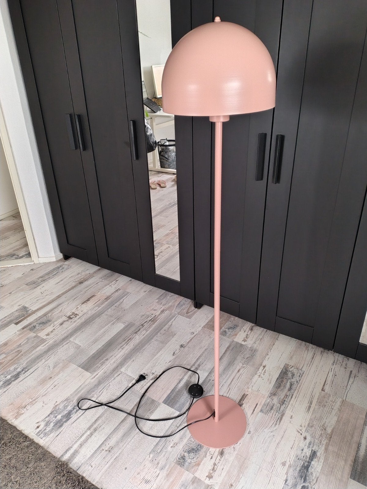 Sfeervolle Retro Paddenstoellamp - oudroze Vloerlamp E27, Ophalen, Retro, Vintage, Modern, Paddenstoel, 100 tot 150 cm, E27 (groot)