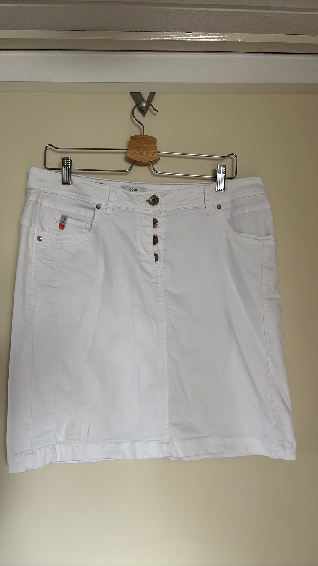 Wit stretch jeans Cecil rokje mt 31, Maat 38/40 (M), Wit, Ophalen of Verzenden, Zo goed als nieuw