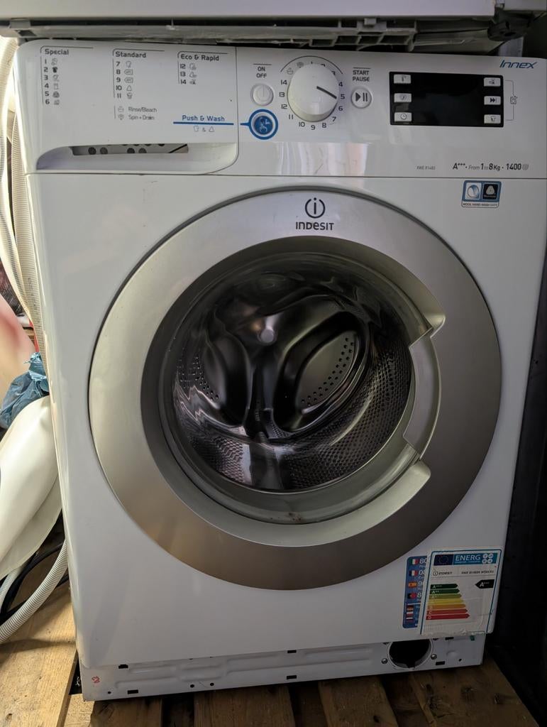 Indesit Innex XWE 81483 wasmachine, Witgoed en Apparatuur, Ophalen, 1200 tot 1600 toeren, Wolwasprogramma, 85 tot 90 cm