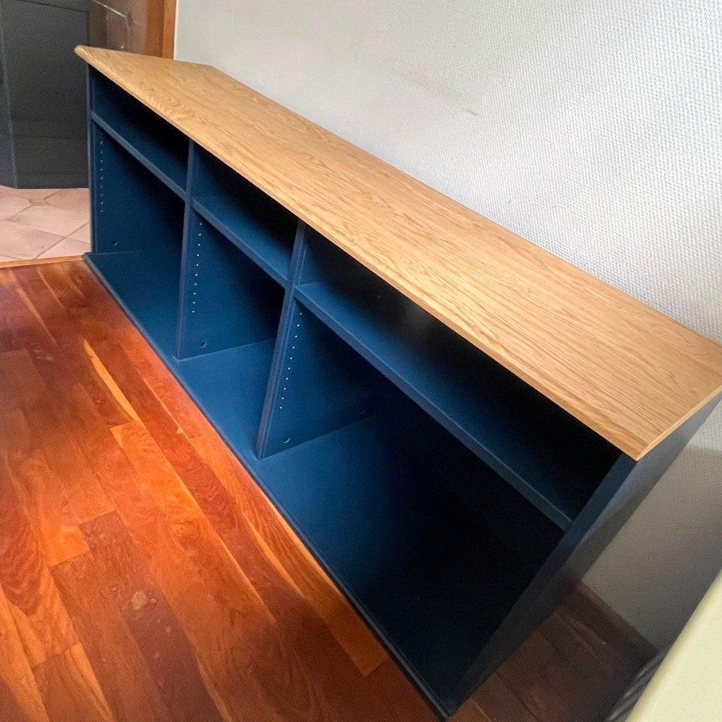 Blauwe IKEA tv-kast, Ophalen, 150 tot 200 cm, Zo goed als nieuw, Minder dan 100 cm