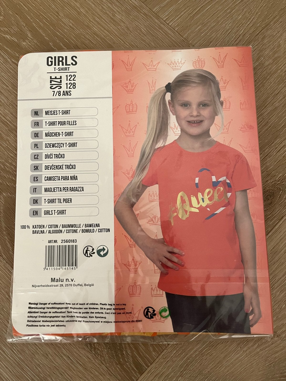 Oranje T-shirt Meisje - Nieuw - Maat 122-128, Ophalen, Nieuw, Meisje, Shirt of Longsleeve