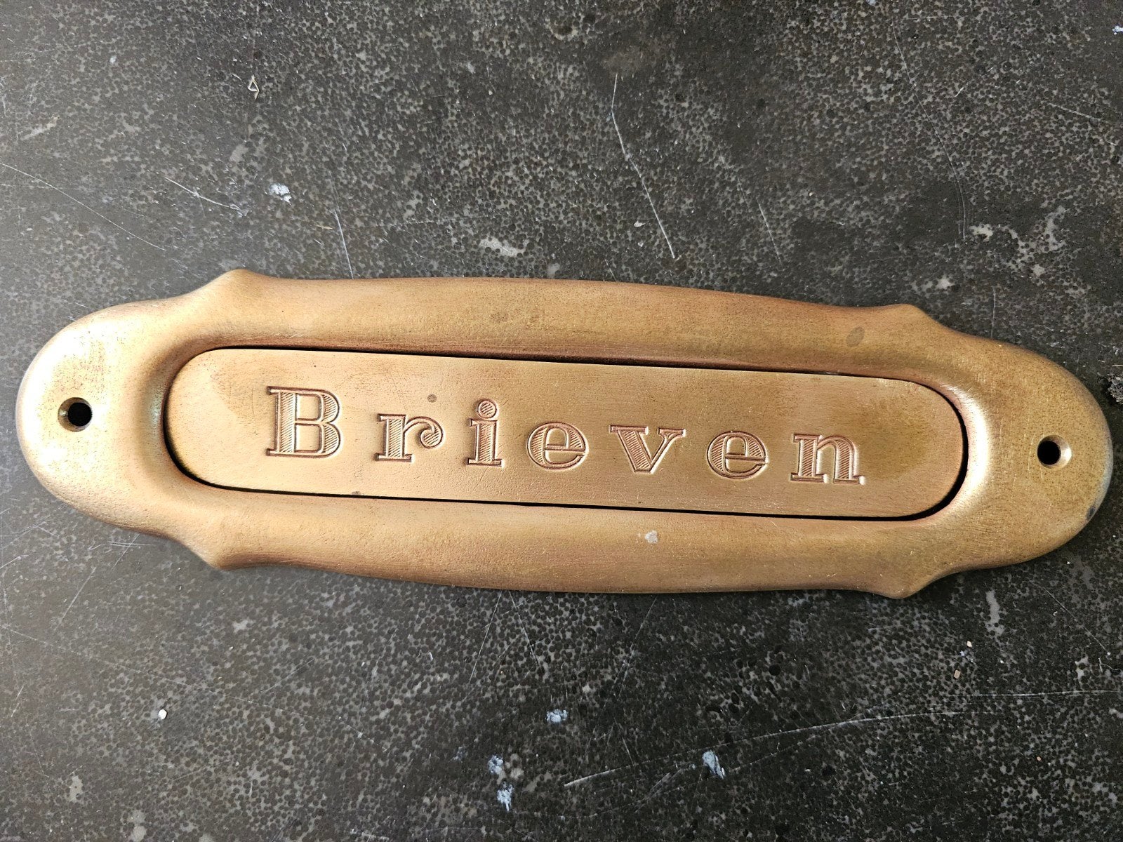 Jaren 30 Brievenbus / brievenbusklep messing, Ophalen, Gebruikt, Overige materialen, Brievenbusklep