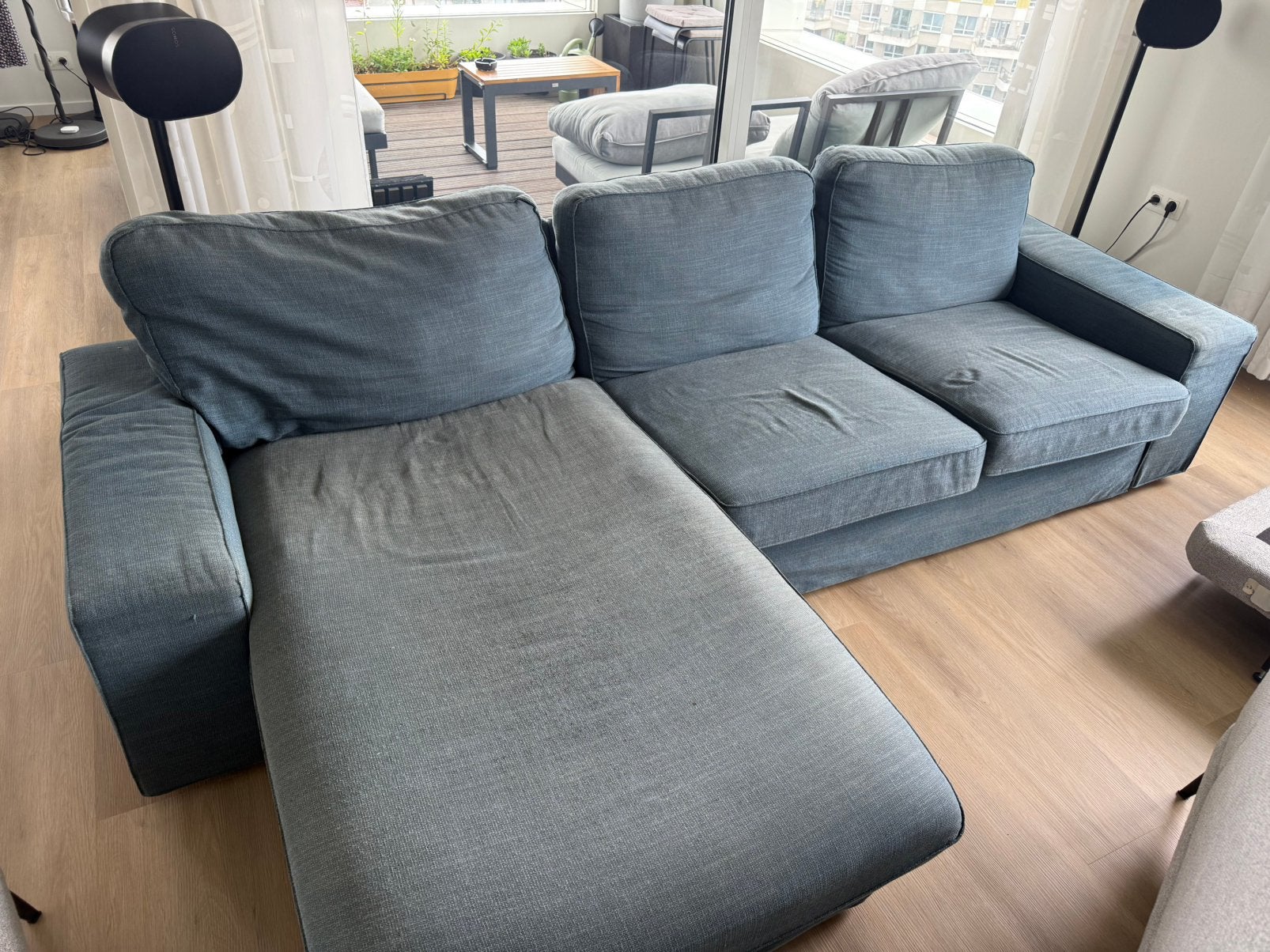 MOET SNEL WEG! - Kivik bank Ikea - tallmyra blauw, Ophalen, 250 tot 300 cm, Gebruikt, Hoekbank