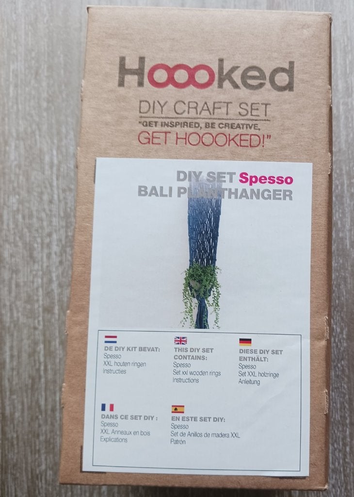 Macramé Plantenhanger Petrol Blue Hoooked, Overige thema's, Overige typen, Textiel, Nieuw