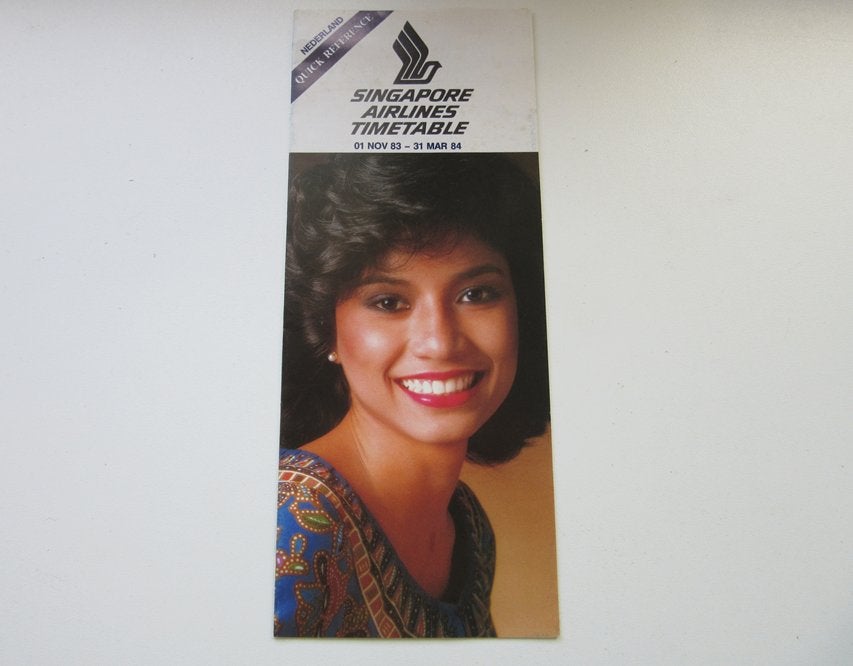 Singapore Airlines timetable nov 1983-mar 1984, Verzamelen, Luchtvaart en Vliegtuigspotten, Verzenden, Gebruikt, Overige typen