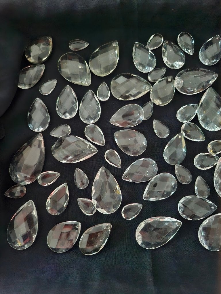 kroonluchter glas tranen, Ophalen of Verzenden, Gebruikt, Glas, Traan