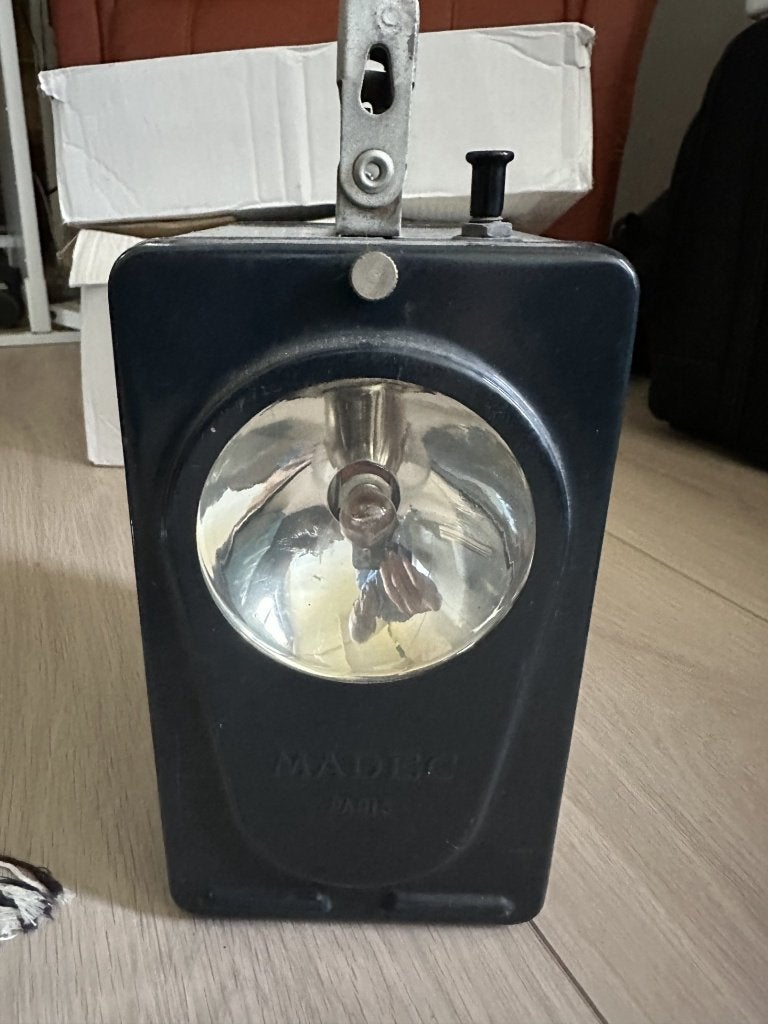 Vintage Madec Paris handlamp - zeldzaam verzamelaarsobject, Ophalen of Verzenden