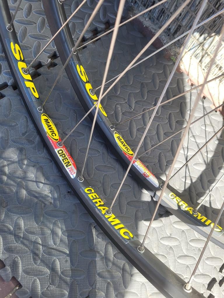 Wielset Mavic sup open ceramic velgen Campagnolo naven, Wiel, Mavic, Gebruikt, Mavic