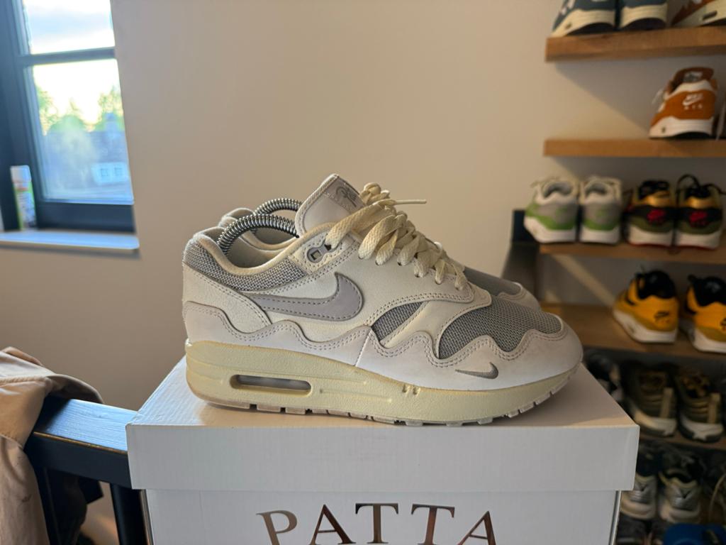 Nike Air Max 1 Patta Waves 'White', Ophalen of Verzenden, Zo goed als nieuw, Wit, Sneakers of Gympen