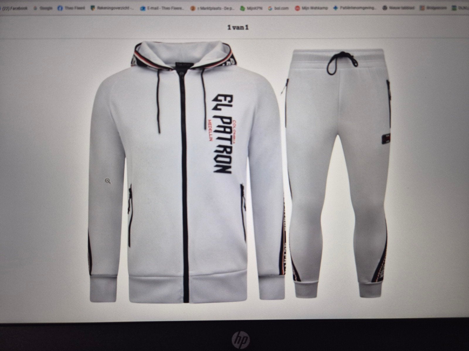 El Patron trainingspak - 2x gedragen, Fitness, Wit, Maat 56/58 (XL), Ophalen of Verzenden