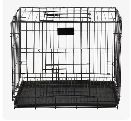 Hondenbench, zwart metaal, 60x42x52, Dieren en Toebehoren, Ophalen, Gebruikt