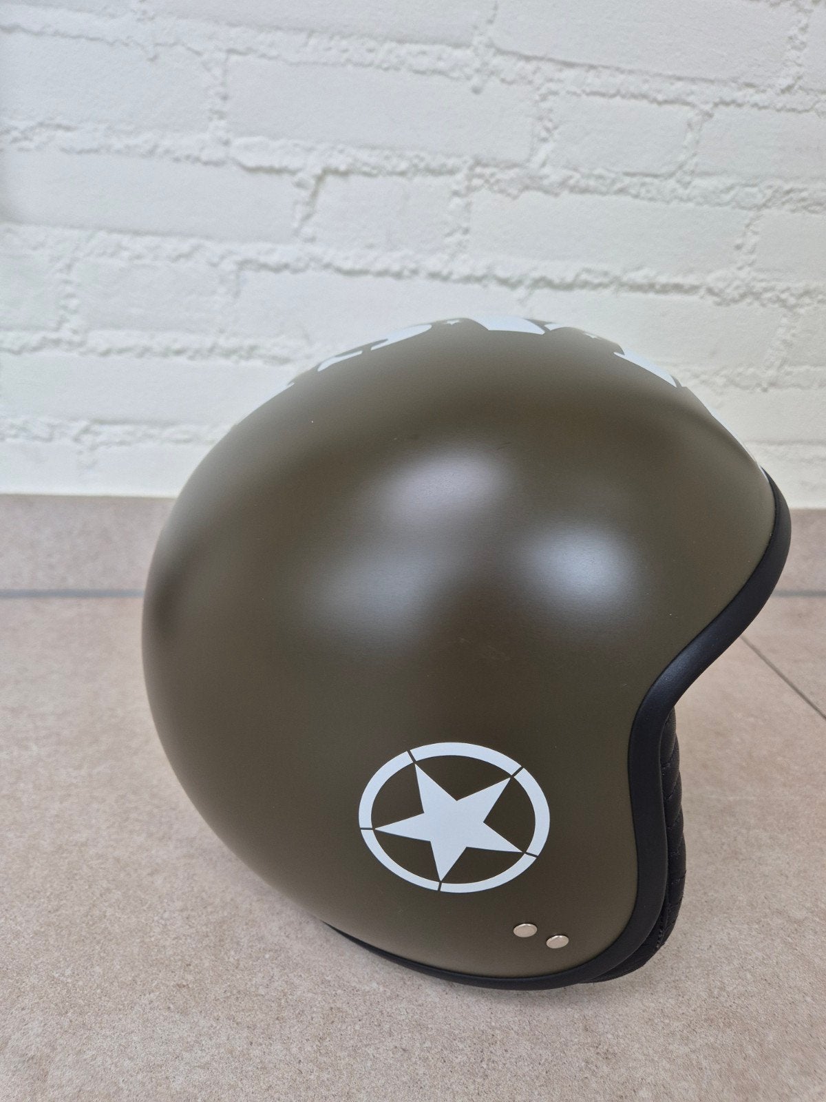 Legergroene Davida Jet helm maat L, Motoren, Kleding | Motorhelmen, Overige merken, Jethelm, Ophalen of Verzenden, L
