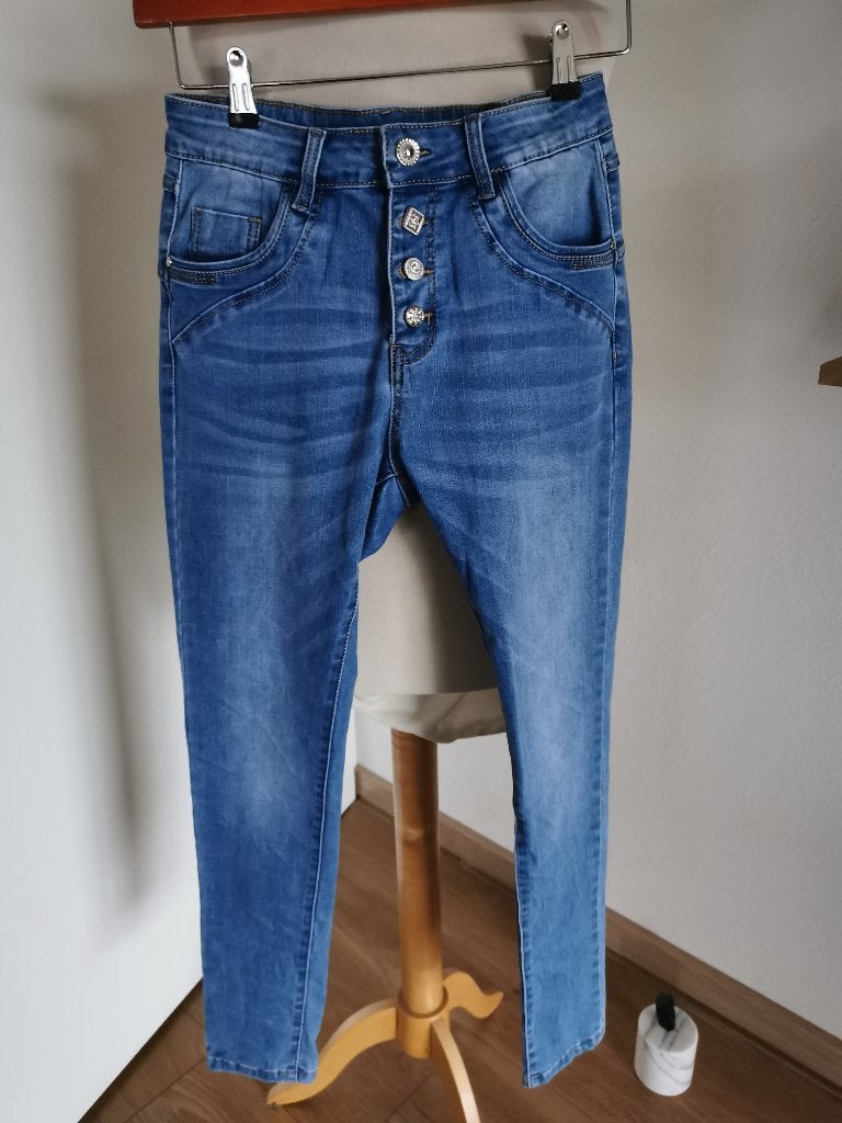 Jewelly jeans maat S; als nieuw, Maat 38/40 (M), Blauw, Ophalen of Verzenden, Zo goed als nieuw