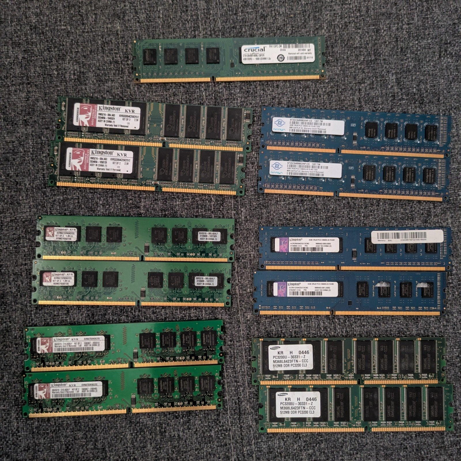 13 Geheugen Sticks: Mix van DDR1 en DDR3 (512MB - 4GB), Gebruikt, DDR3, Ophalen of Verzenden, Desktop