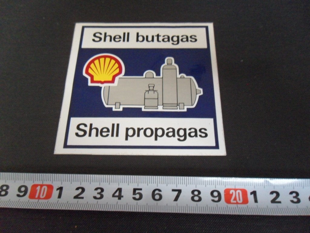 sticker SHELL butagas / propagas  *, Ophalen of Verzenden, Zo goed als nieuw