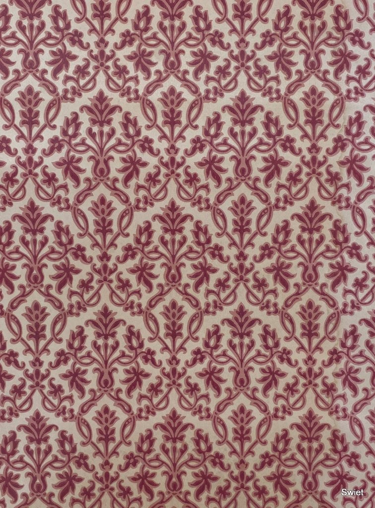 5002 rood barok klassiek retro ornament vintage jaren 70, Ophalen of Verzenden, Rood