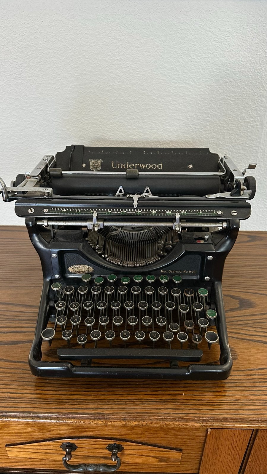 Antieke Underwood typmachine zwart, Ophalen, Gebruikt