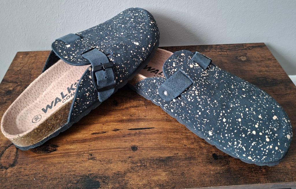 Walkx Comfort, leren instappers maat 38 - Zwart met spikkels, Nieuw, Ophalen of Verzenden, Walkx Comfort, Instappers