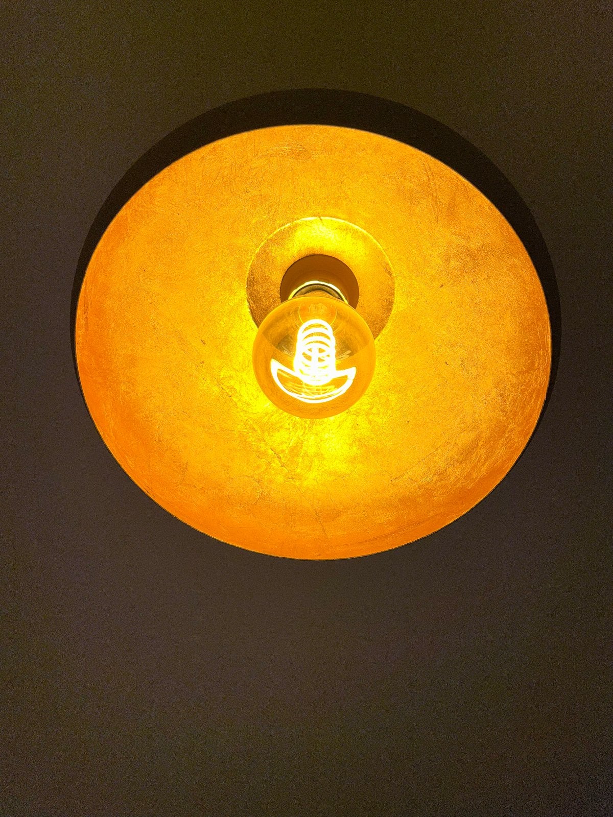 Moderne plafondlamp zwart met goud, 28 cm diameter, Huis en Inrichting, Modern, Zwart, Zo goed als nieuw, Plafondlamp
